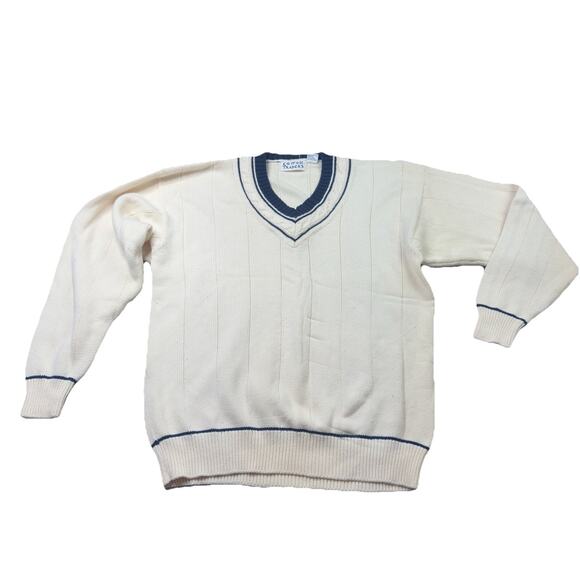 VTG Cotton Traders Men Knit V-Neck Pullover Sweater Size XL T Academia Old Money - Picture 2 of 9